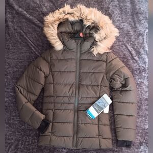 NWT Iceberg Outerwear Coat W/Fur Hood Girls Green Size: M 7/8